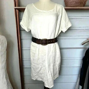 Italian linen Lungo L’arno boho glam shabby chic white dress with sequin details